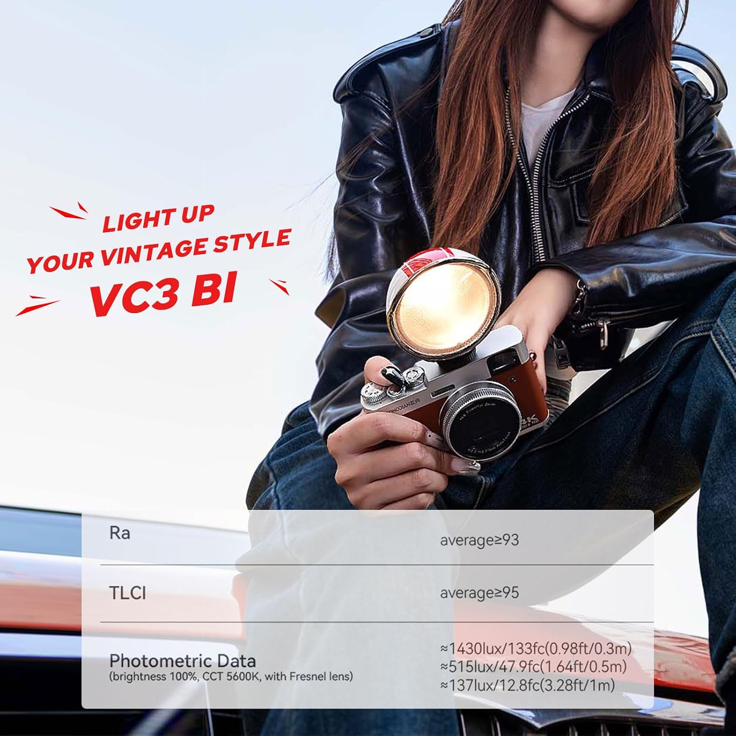 ZENIKO VC3 Bi-Color LED Camera Light with Cold Shoe