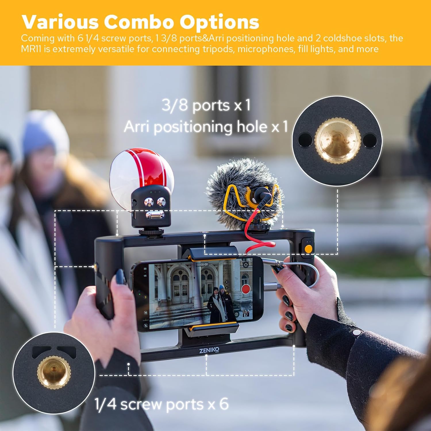 ZENIKO MR11 Smartphone Video Rig with Light