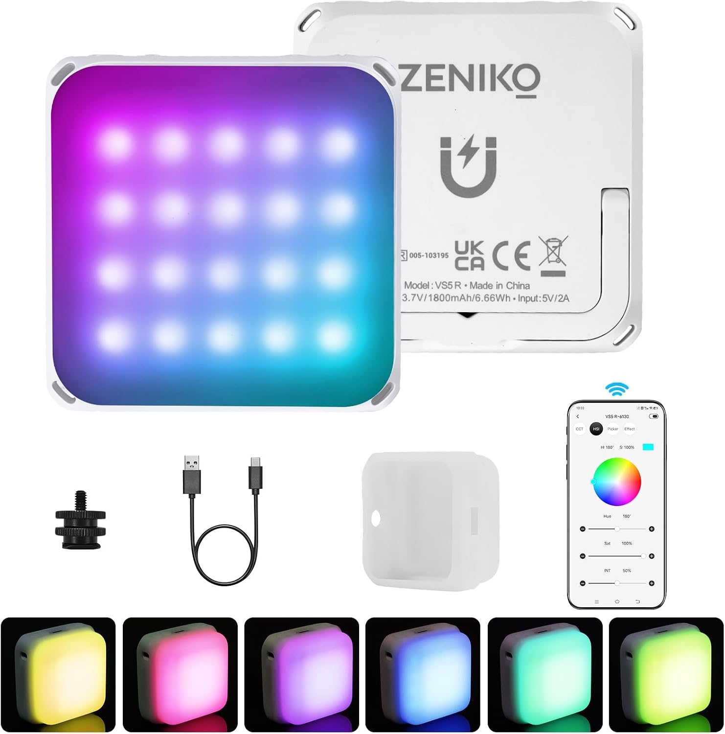 ZENIKO VS5 R Mini LED Video Light with Soft Diffuser