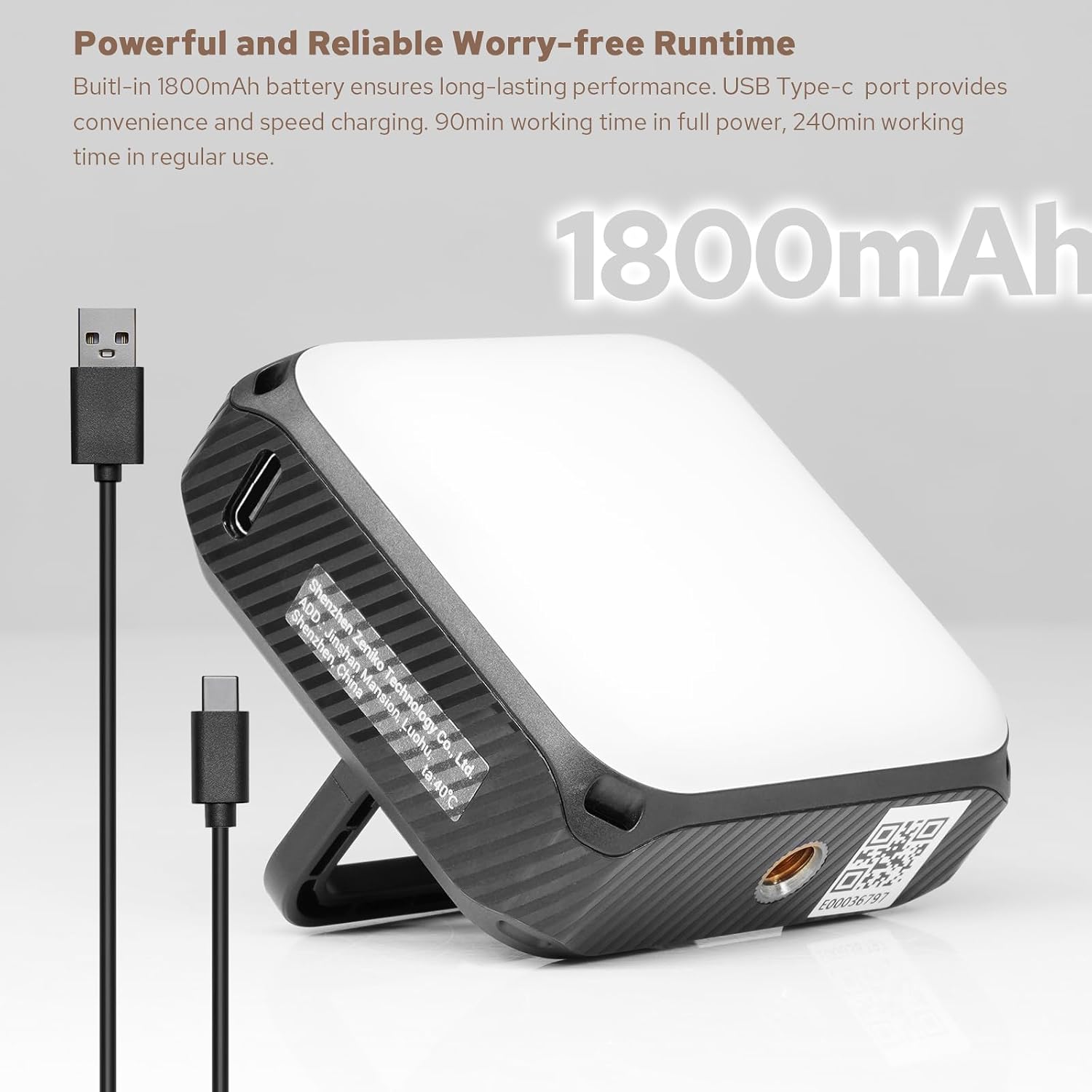 ZENIKO VS5 R Mini LED Video Light with Soft Diffuser