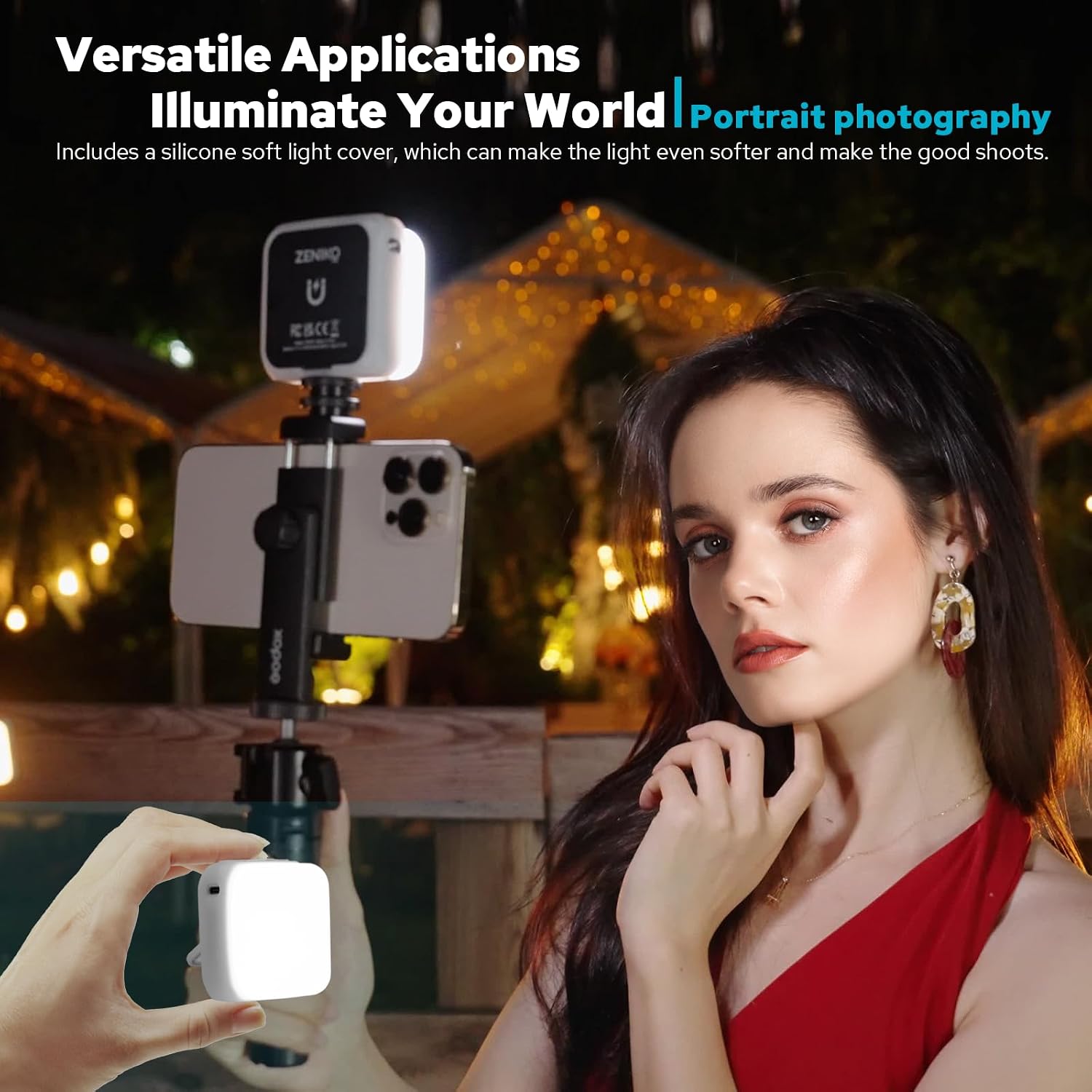 ZENIKO VS5 R Mini LED Video Light with Soft Diffuser