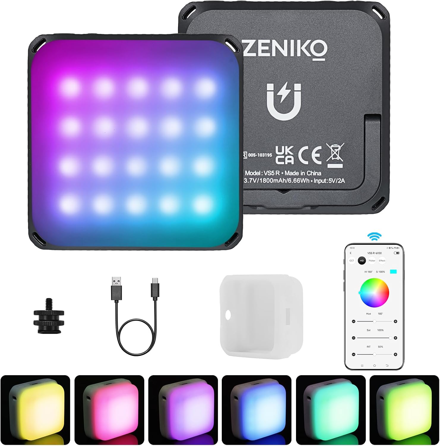 ZENIKO VS5 R Mini LED Video Light with Soft Diffuser