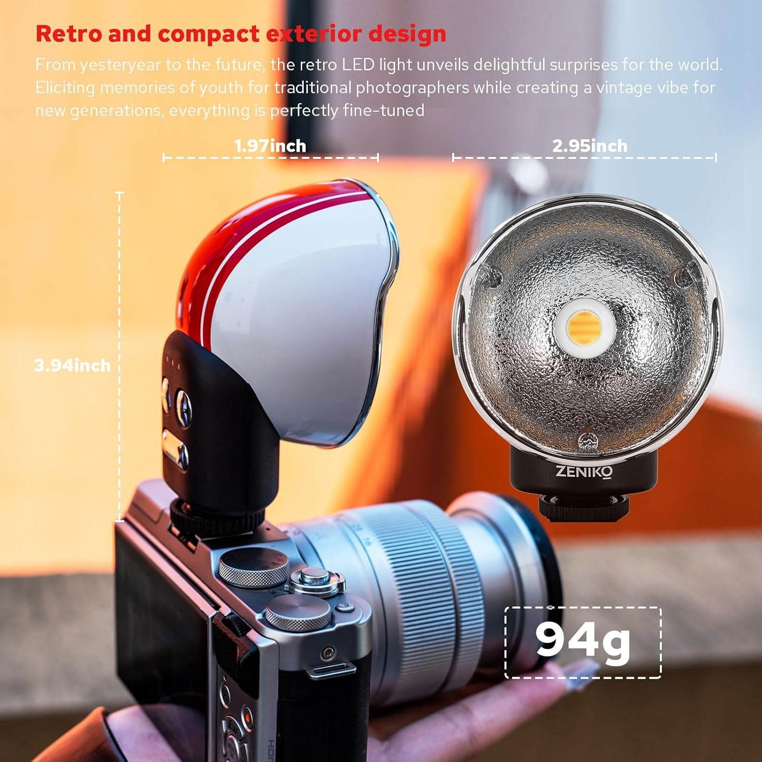 ZENIKO VC3 Bi-Color LED Camera Light with Cold Shoe