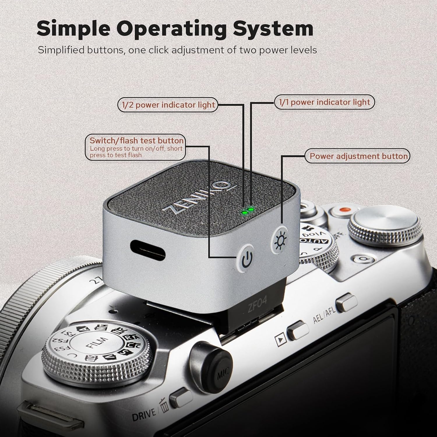 ZENIKO ZF04 Lightweight On-Camera Flash